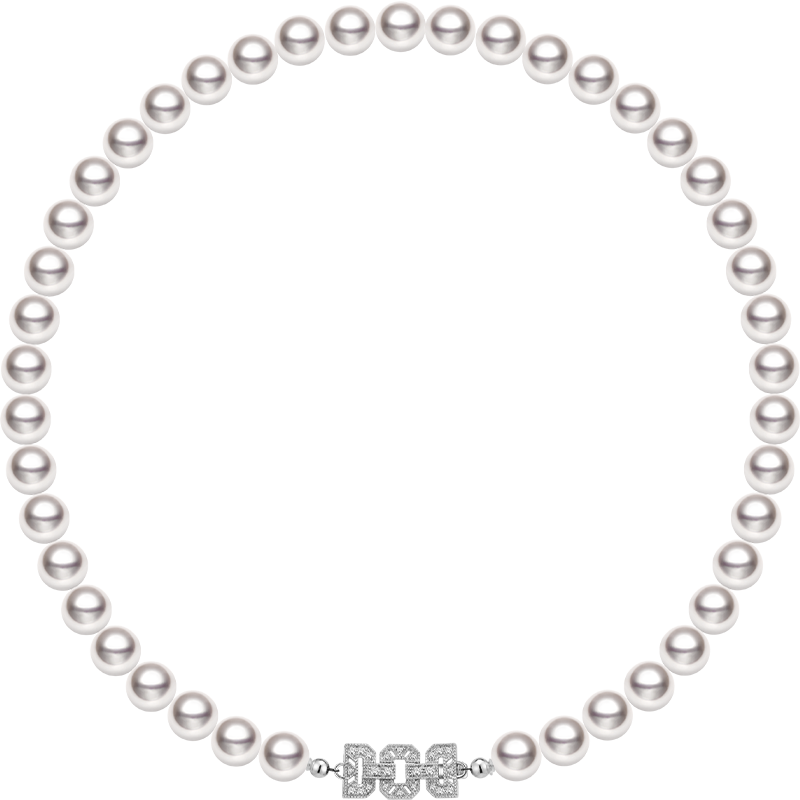 1920s' COLLECTION Akoya Pearl 18K White Gold Diamond Mary Strand Neckalce