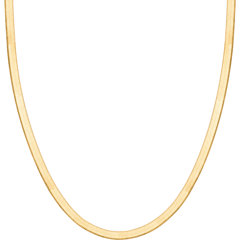 Herringbone Necklace 18k Yellow Chain Necklace