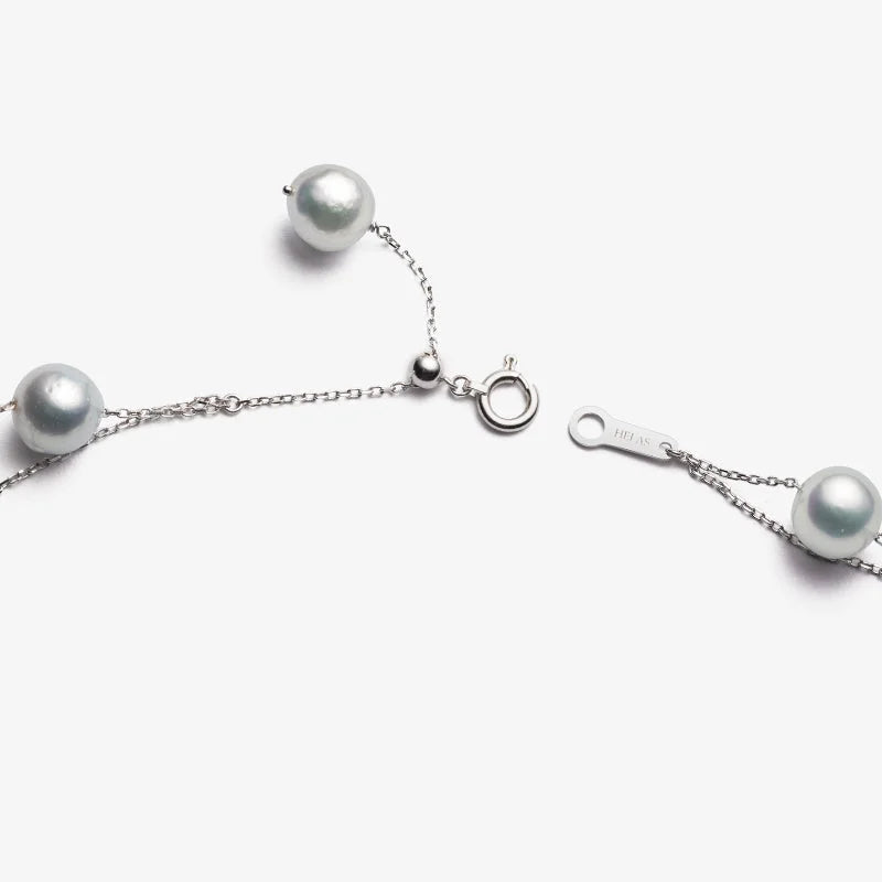Akoya Baroque Pearl Bracelet 18K White Gold Special Style - HELAS Jewelry