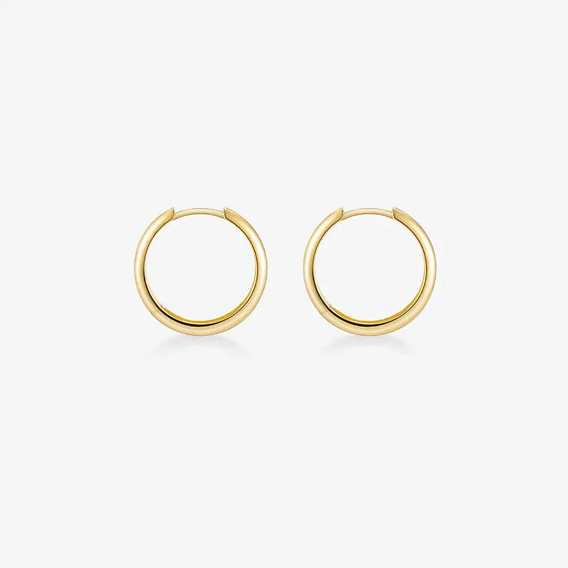 PERFECTION COLLECTION 18K Gold Trendy Subtle Circle Design Simple Style Earrings