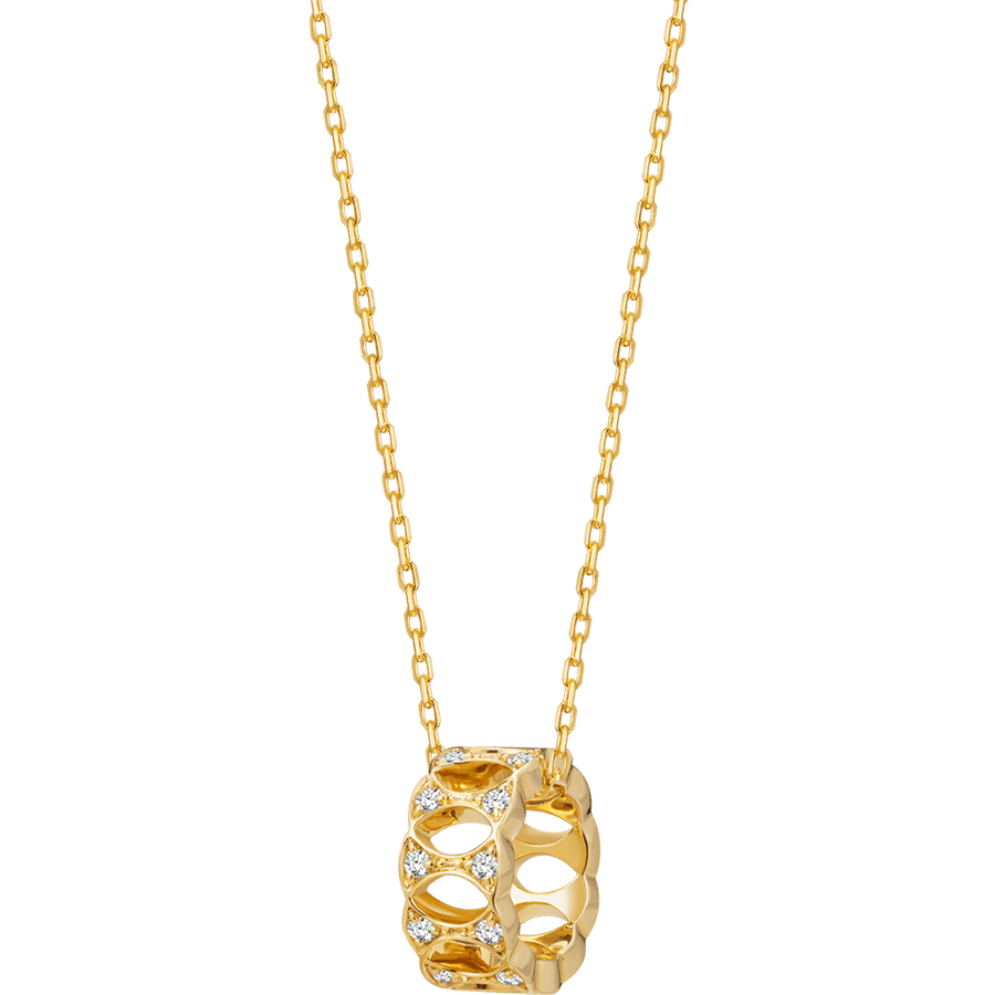 18K Gold Diamond Lucky Continuous Pendant Necklace - HELAS Jewelry