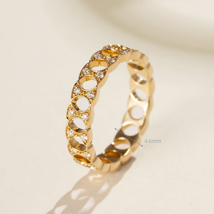 18K Gold Diamond Lucky Continuous Ring - HELAS Jewelry