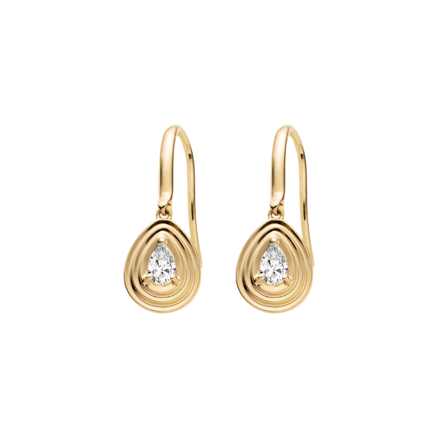 18K Gold Marquise Diamond Golden Teardrop Hook Earrings - HELAS Jewelry