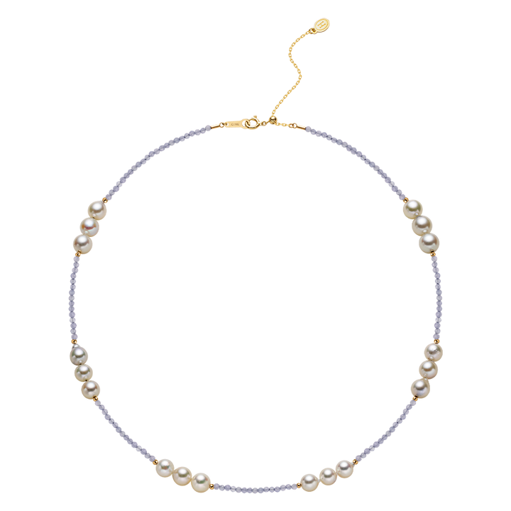 Baroque Pearl 18K Tanzanite Unique Design Necklace