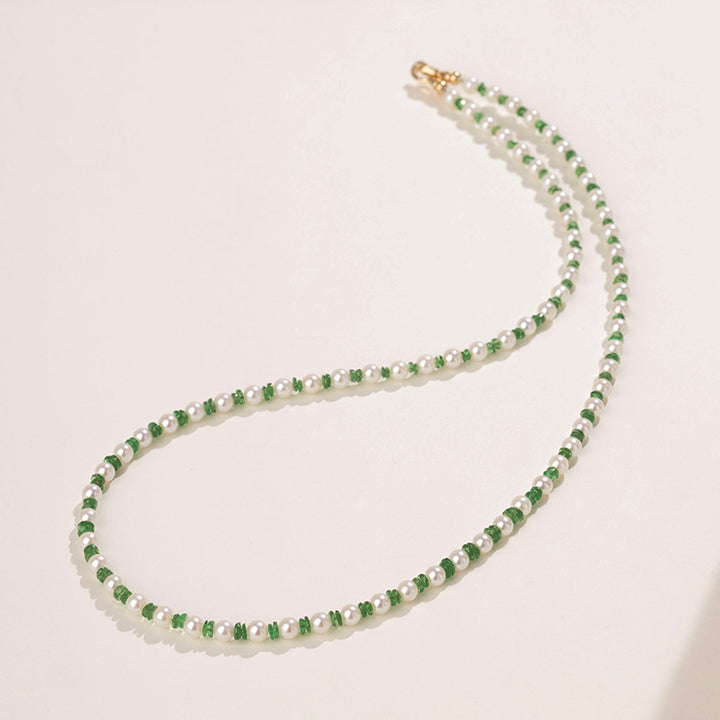 Akoya Pearl 18K Gold Tsavorite Coordinated Necklace