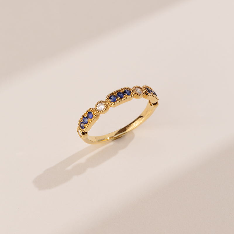 18K Gold Diamonds Sapphire Eternal Elegant Ring