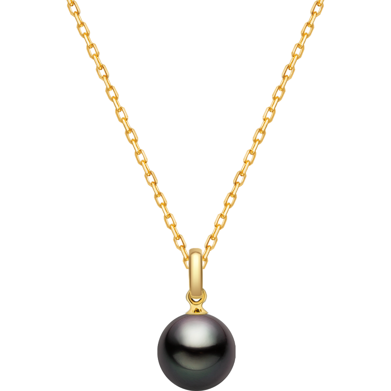 Saltwater Pearl 18K Gold Classic Buckle Pendant Necklace