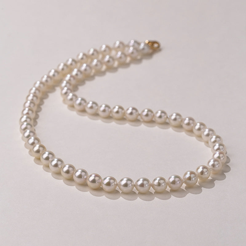 Cream Baroque Akoya Pearl 18K Gold Pearl Strand Necklace