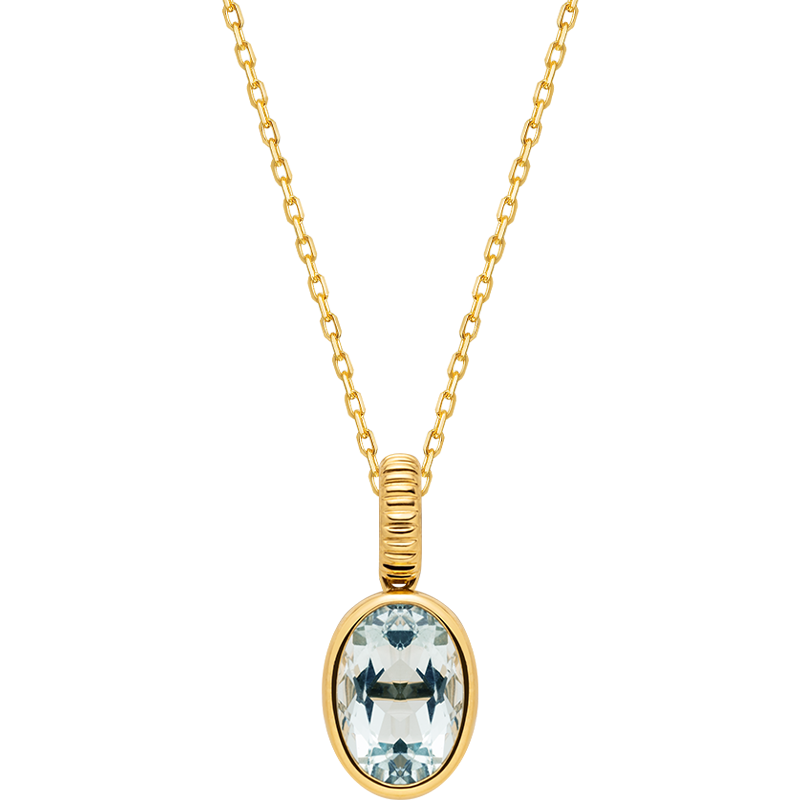 18K Gold Sapphire Diamond Circle Pendant Necklace