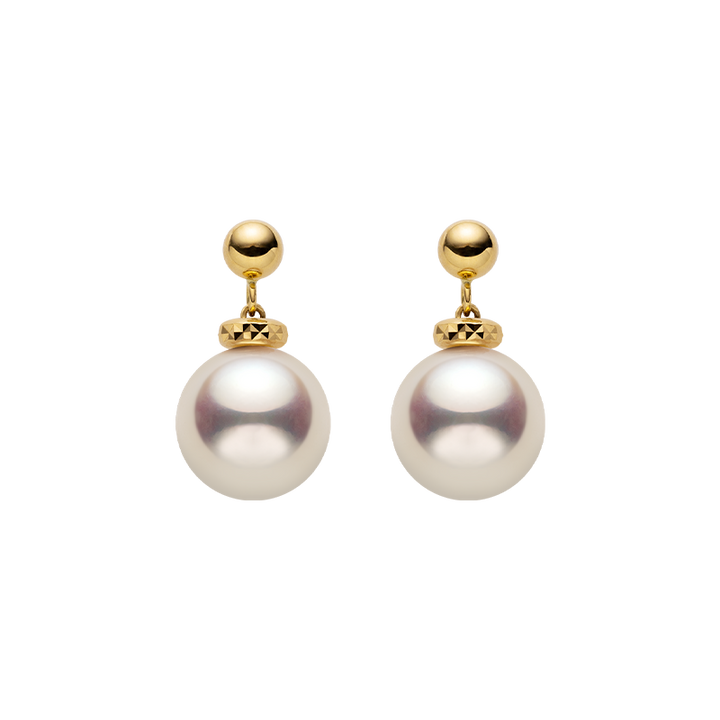 Akoya Pearl 18K Gold Italian Casual Style Stud Earrings