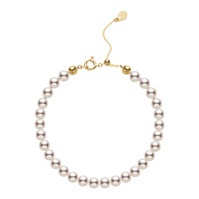 Akoya Pearl 18K Gold Classic Pearl Strand Bracelet