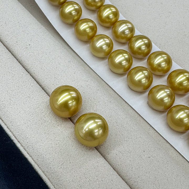 South Sea Golden Pearl 18K Gold Classic Design Hook Earrings