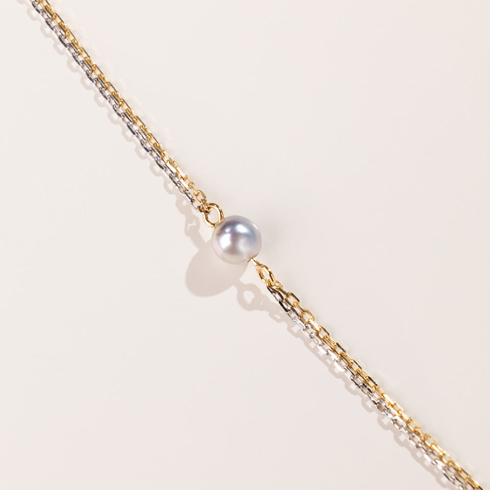 Akoya Baroque Pearl 18K Gold Star Dot Necklace