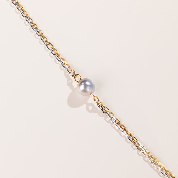 Akoya Baroque Pearl 18K Gold Star Dot Necklace