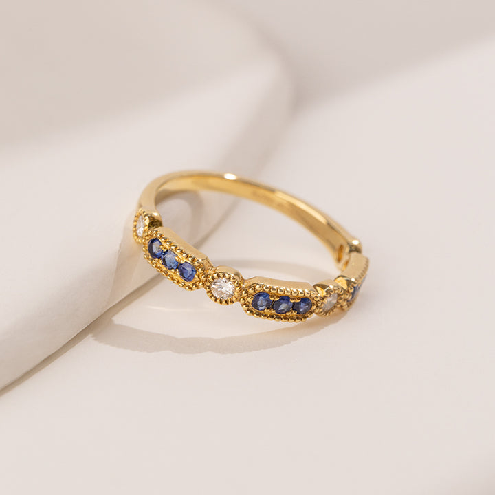 18K Gold Diamonds Sapphire Eternal Elegant Ring