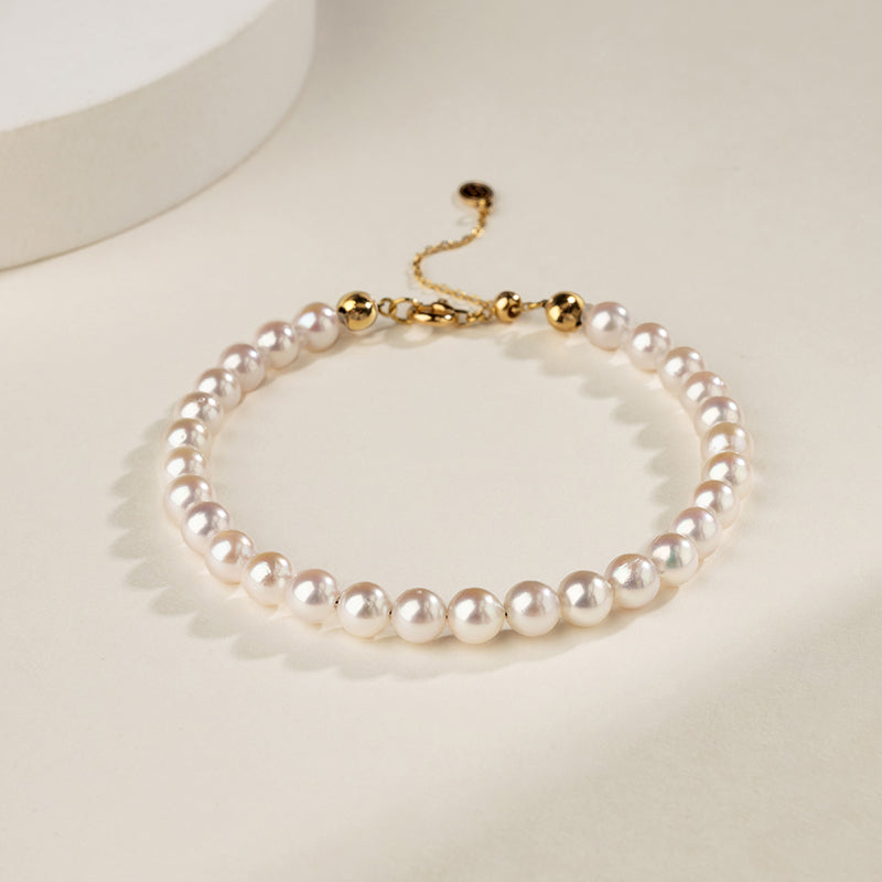 Akoya Pearl 18K Gold Classic Pearl Strand Bracelet