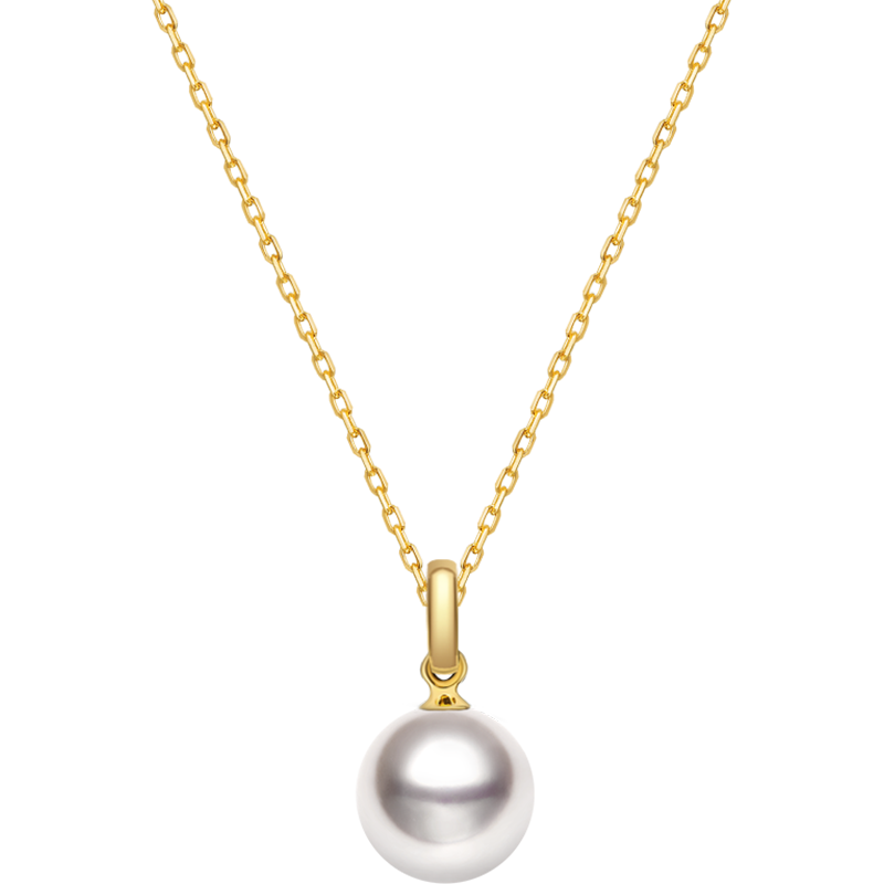 Saltwater Pearl 18K Gold Classic Buckle Pendant Necklace