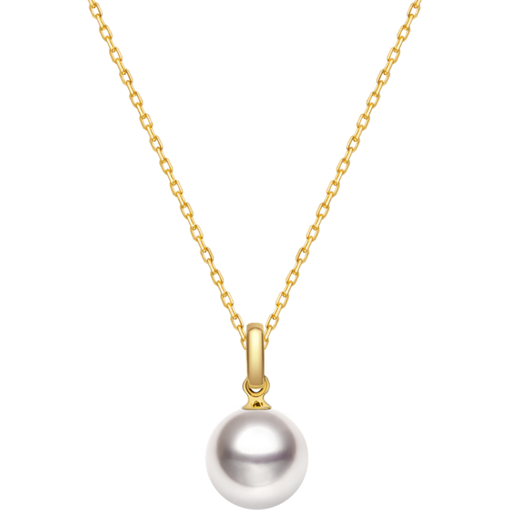 Saltwater Pearl 18K Gold Classic Buckle Pendant Necklace