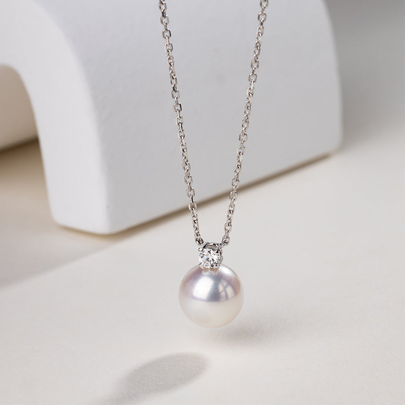 Premier Akoya Pearl 18K Gold Diamond Necklace