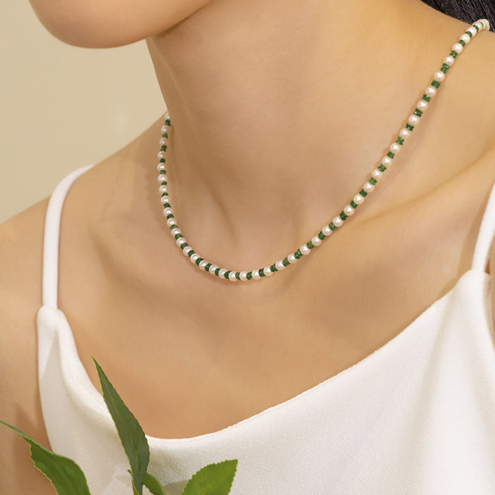 Akoya Pearl 18K Gold Tsavorite Coordinated Necklace