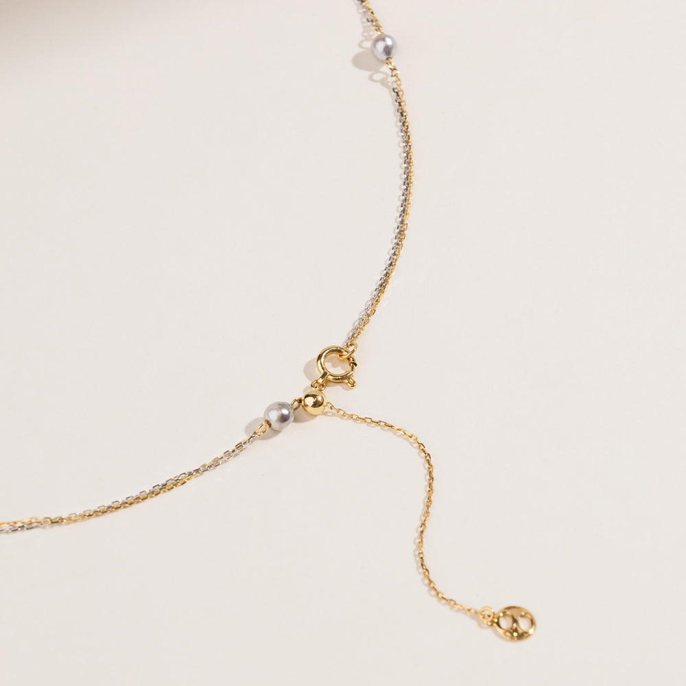 Akoya Baroque Pearl 18K Gold Star Dot Necklace