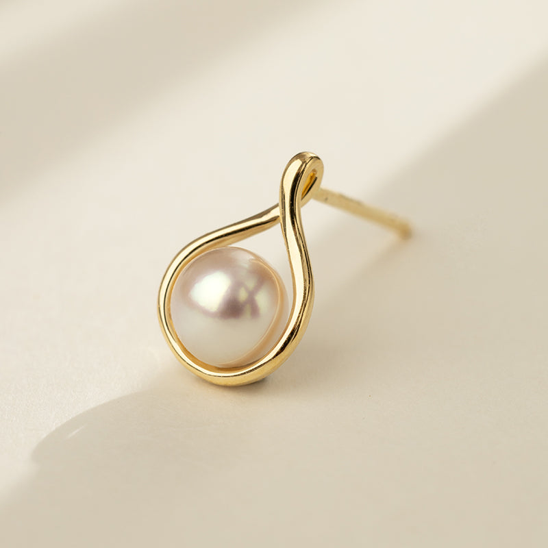 Akoya Pearl 18K Gold Teardrop Studs Earrings