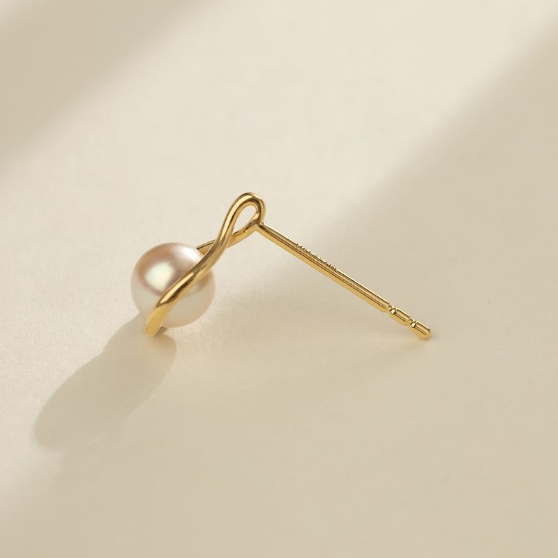 Akoya Pearl 18K Gold Teardrop Studs Earrings