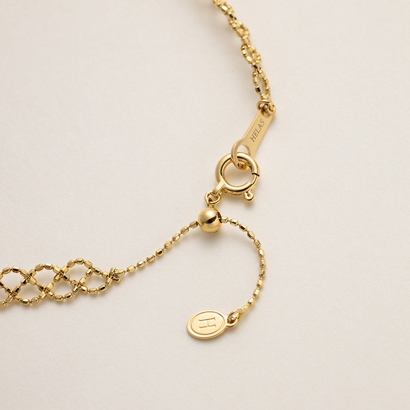 Mabe Pearl 18K Gold Woven Beaded Chain Bracelet