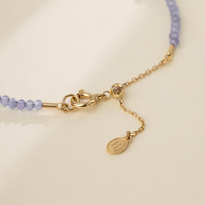 Baroque Akoya Pearl 18K Gold Tanzanite Bracelet