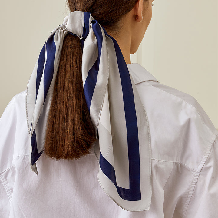 Luxury Blue White Scarf