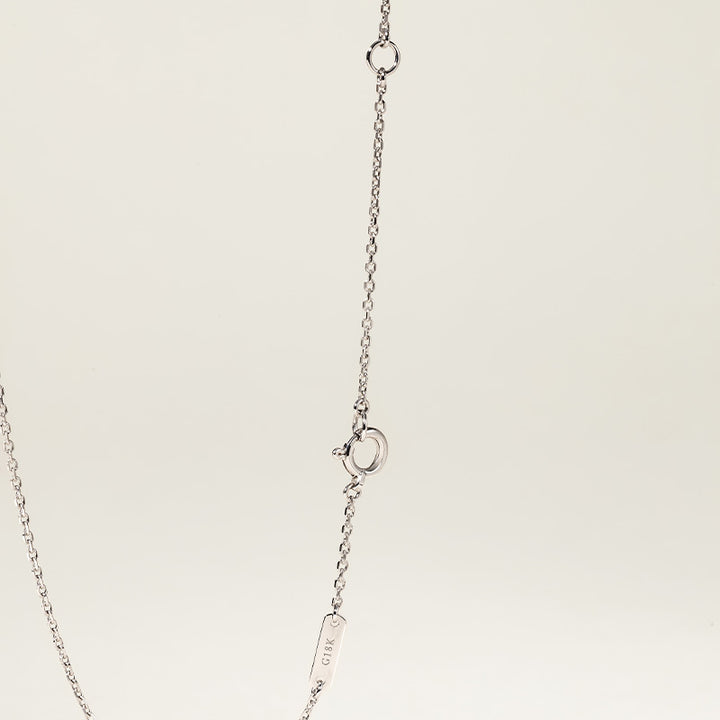 Akoya Pearl Necklace 18K White Gold Diamond Pendulum Pendant