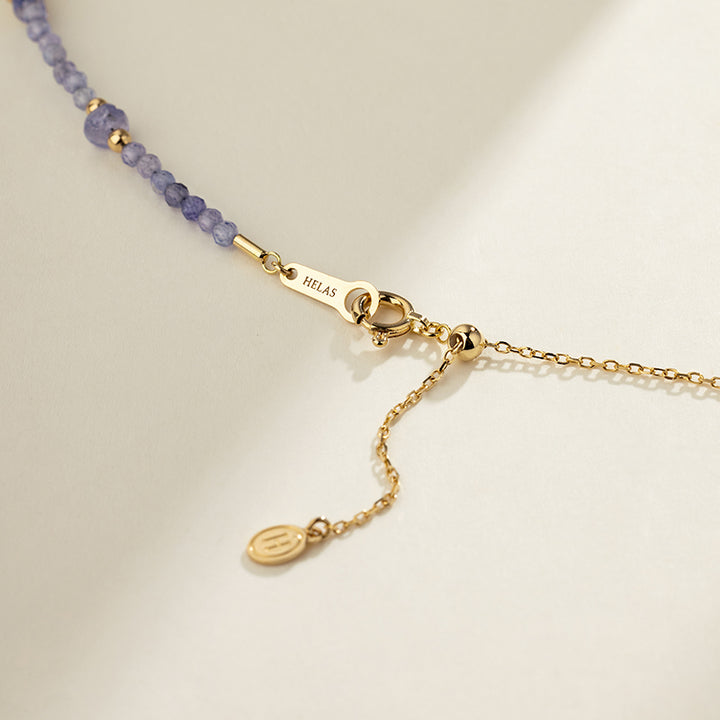 Baroque Saltwater Pearl 18K Gold Tanzanite Baby's Breath Necklace