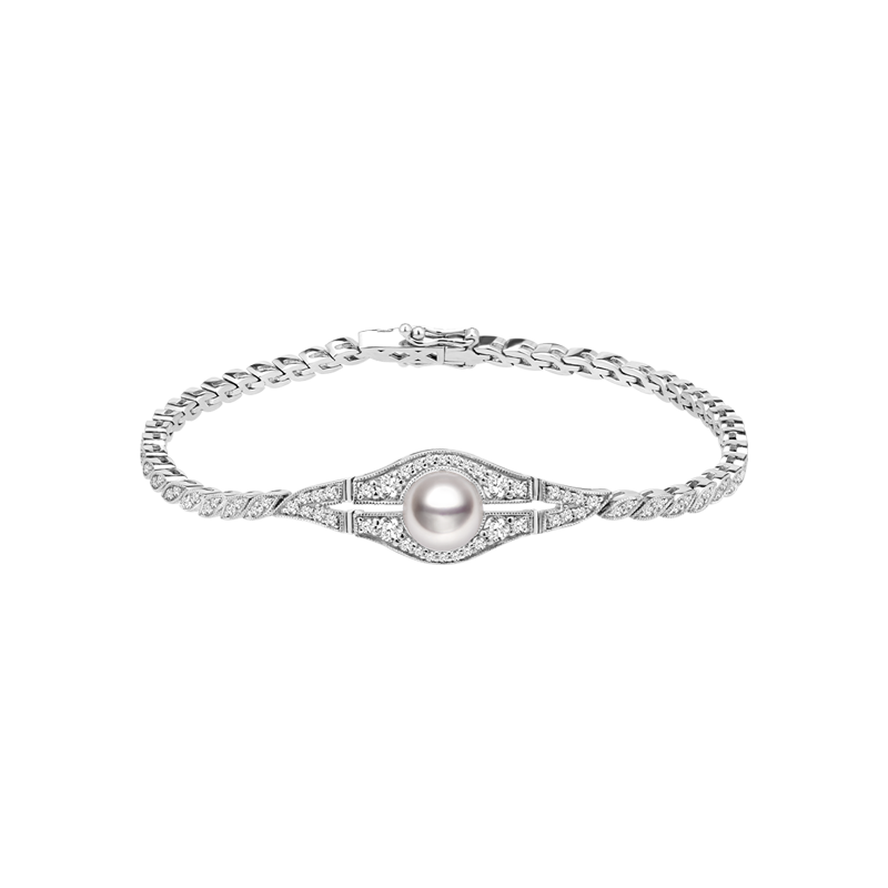 Akoya Pearl bracelet 18K White Gold Diamond