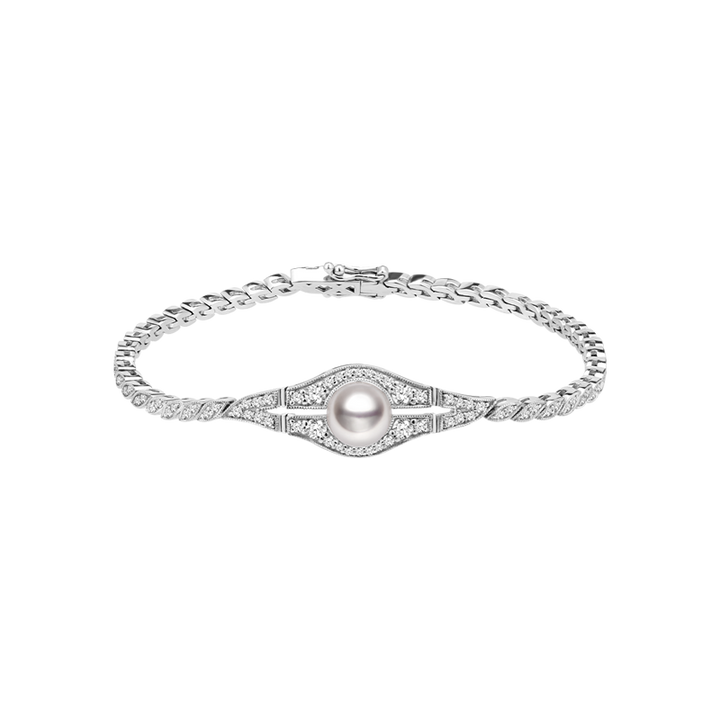 Akoya Pearl bracelet 18K White Gold Diamond