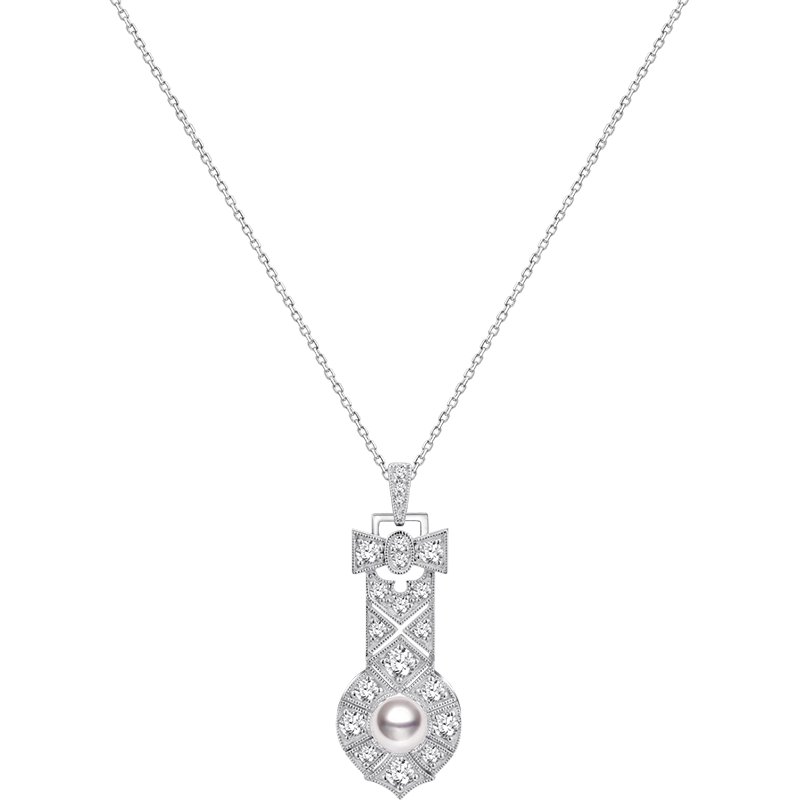 Akoya Pearl necklace 18K White Gold Diamond Jewelry