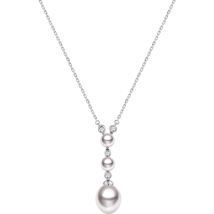 Saltwater Pearl Necklace 18K White Gold Diamond