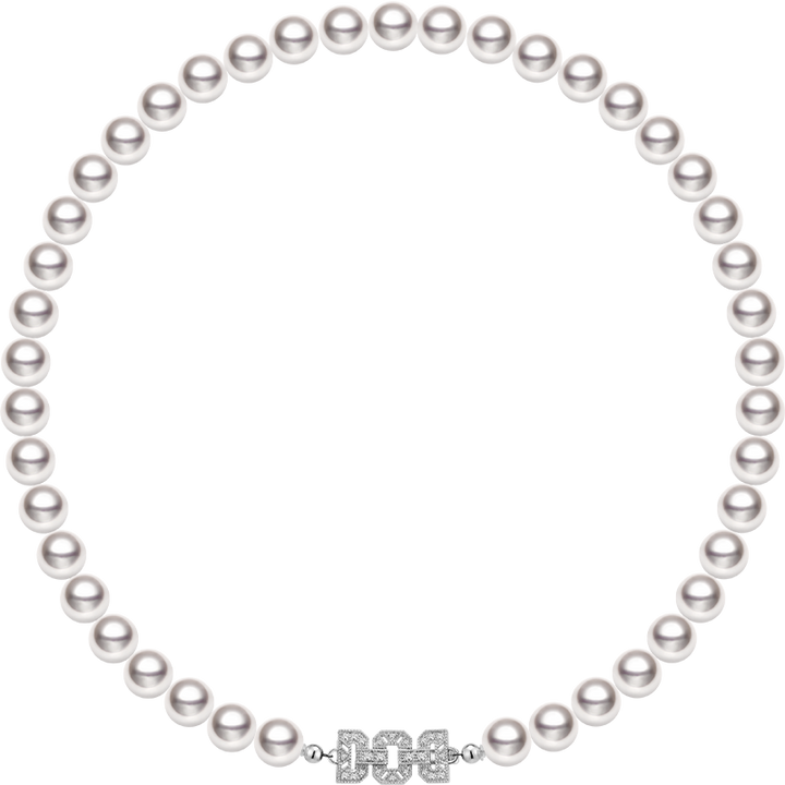 Akoya Pearl Necklace 18K White Gold Diamond Mary Strand