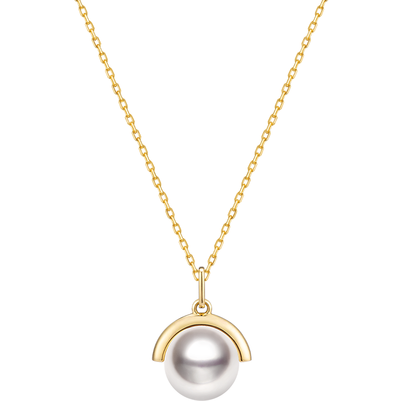 Akoya Pearl 18K Gold Nature Inspired Elegant Design Diamonds Necklact