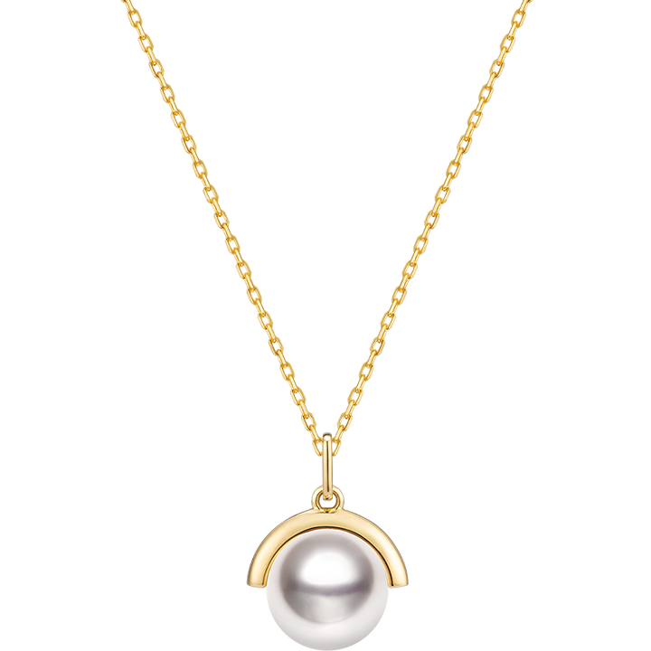 Akoya Pearl 18K Gold Nature Inspired Elegant Design Diamonds Necklact
