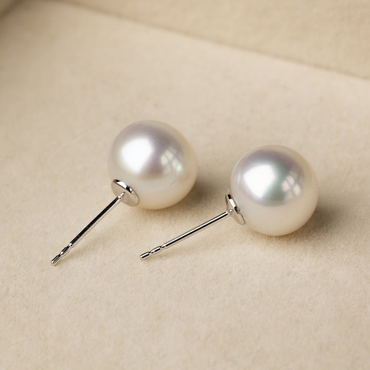 Bun-Styled South Sea Pearl Studs Earrings