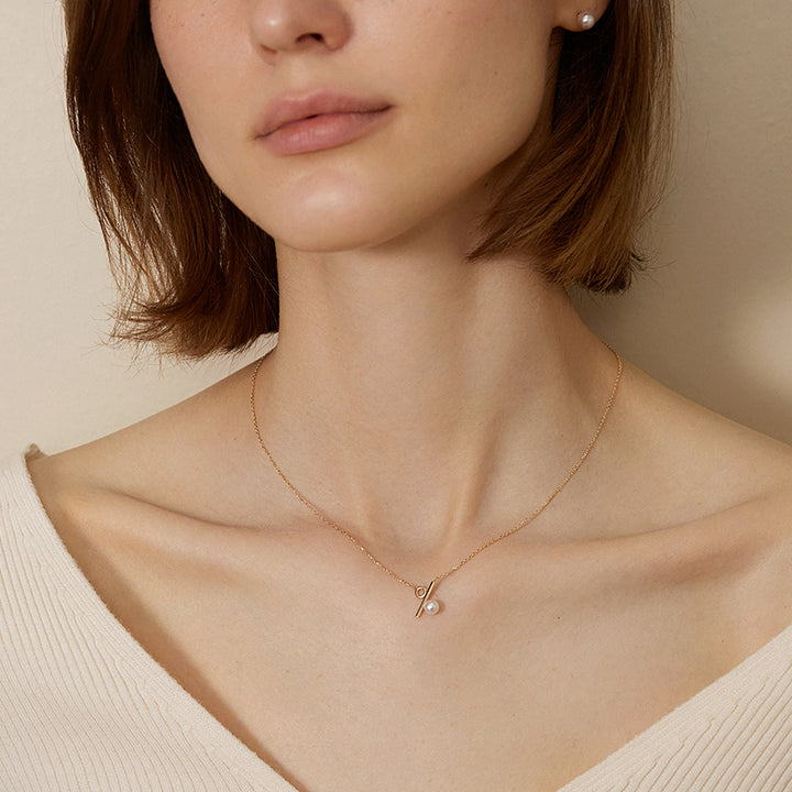 Akoya Pearl 18K Gold Percentage Necklace