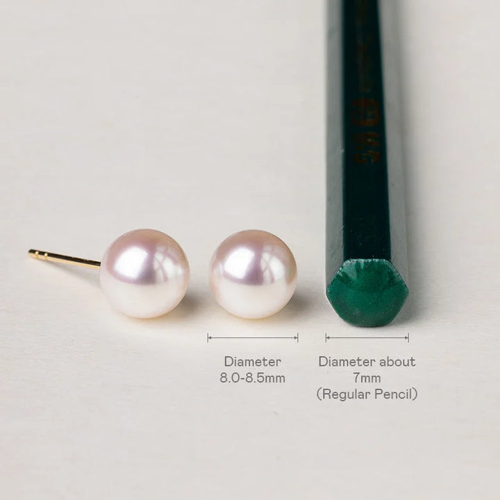 BASIC COLLECTION Akoya Pearl 18K Gold Bulb Stud Earrings - HELAS Jewelry