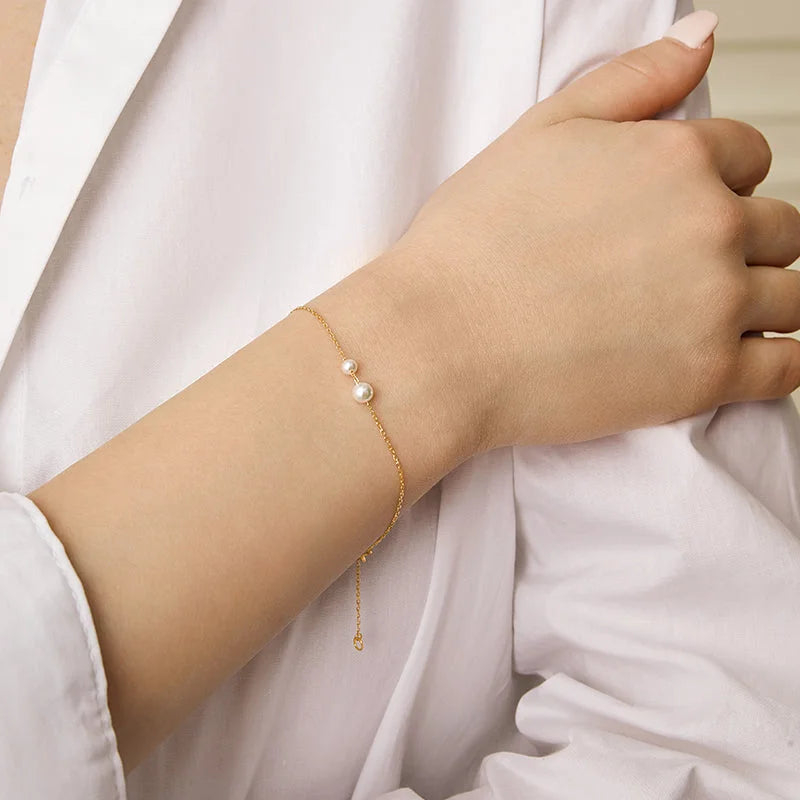 BASIC COLLECTION Akoya Pearl 18K Gold Contrast Design Bracelet BASIC COLLECTION Akoya Pearl 18K Gold Contrast Design Bracelet BASIC COLLECTION