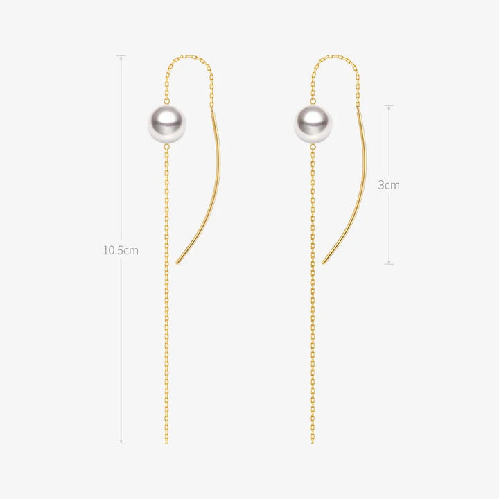 BASIC COLLECTION Akoya Pearl 18K Gold Ethereal Dangle Earrings BASIC COLLECTION Akoya Pearl 18K Gold Ethereal Dangle Earrings BASIC COLLECTION