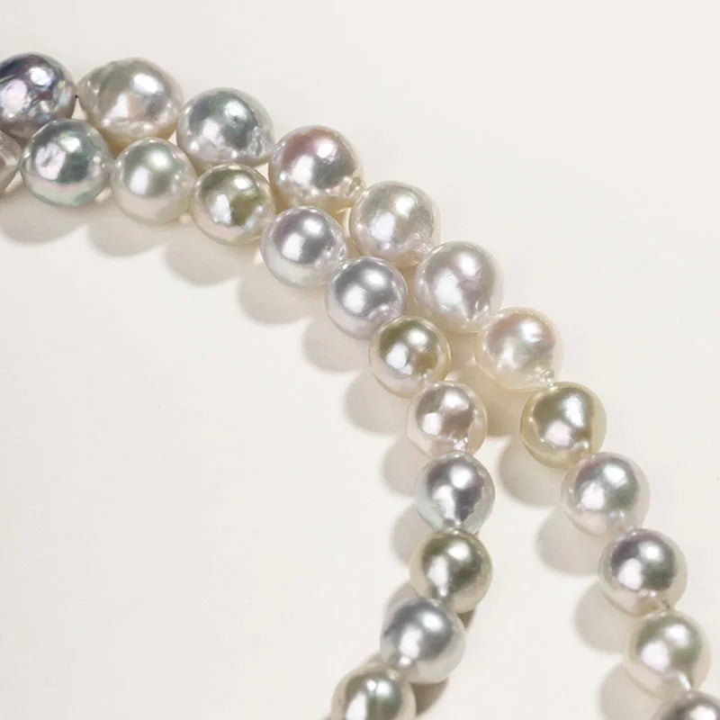 BEADED COLLECTION 18k Gold Morandi Gray Mixed Color Baroque Pearl Long Necklace BEADED COLLECTION 18k Gold Morandi Gray Mixed Color Baroque Pearl Long Necklace BEADED COLLECTION