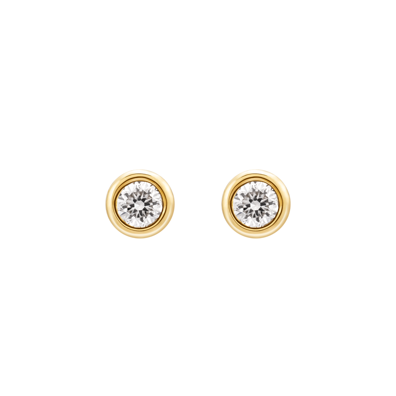18K Gold Petite Delicate Diamond Stud Earrings