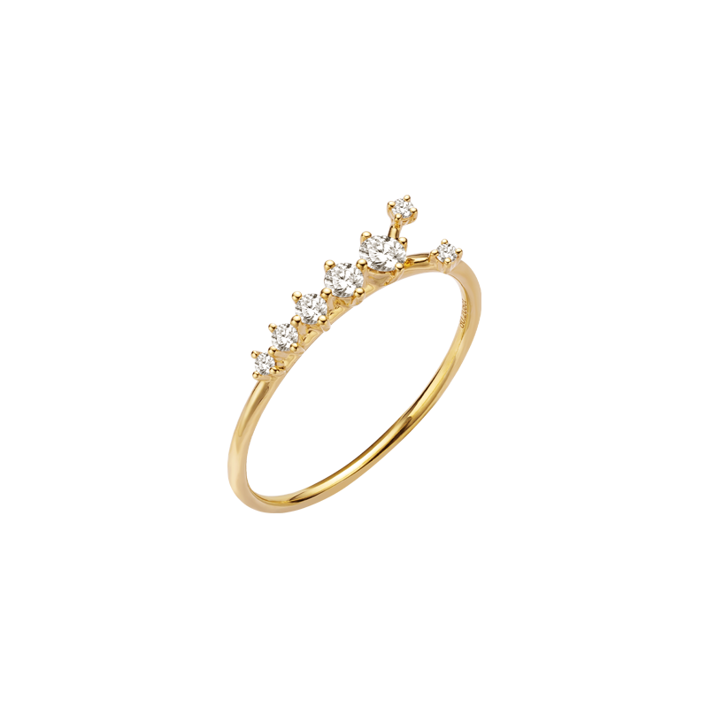 18K Gold Diamonds Butterfly Middle Layer Ring