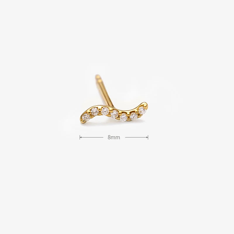 18K Gold Stackable Wave Essentials Stud Earring