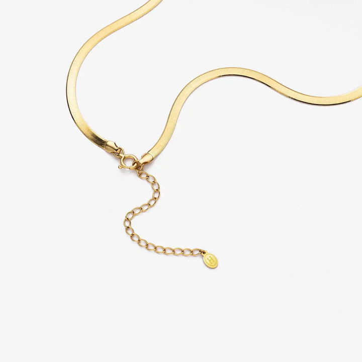 Herringbone Necklace 18k Yellow Chain Necklace