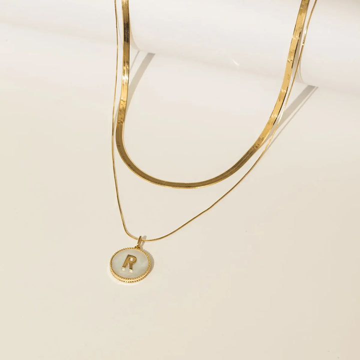 Herringbone Necklace 18k Yellow Chain Necklace